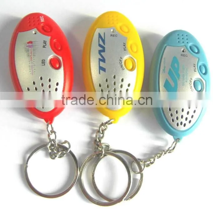 Portable voice recorder LED keychain, promotional gift company exhibition mall activities