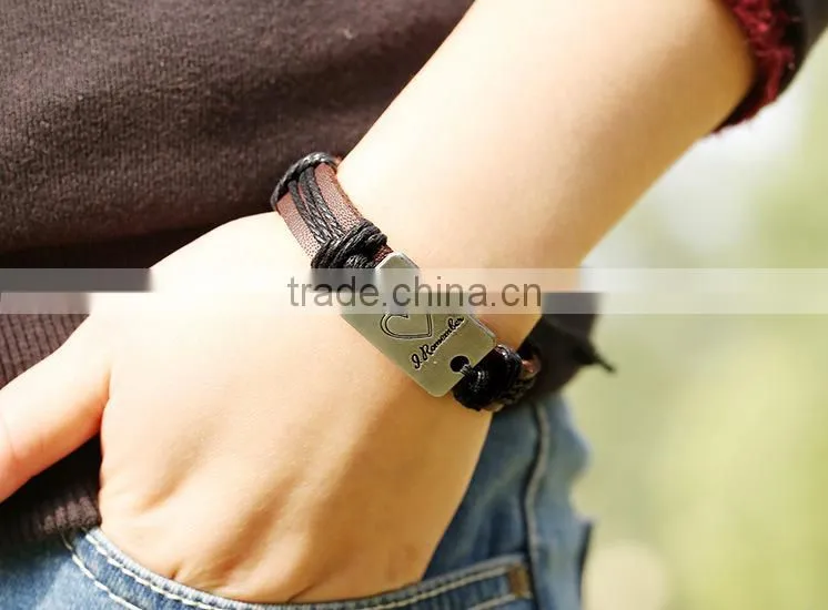 factory price new leather love forever punk bracelet