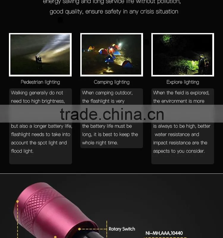 LuckySun Designer hot selling 200m long range 10440 AAA battery Night Torch lanterna led