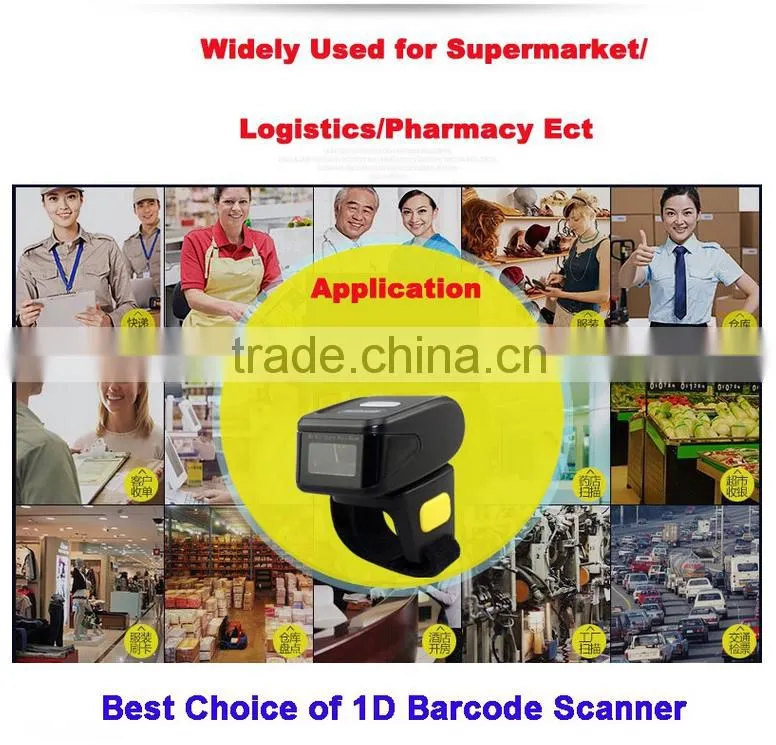 1D Bluetooth Portable Wearable Ring Barcode Scanner BR30 Mini Scanner