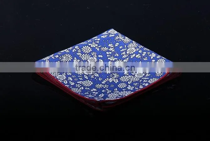 Vintage Floral Printed Pocket Square,England Style Handkerchief For Suit