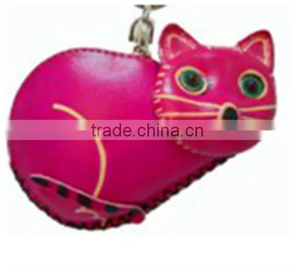 Chinese Handmade Animal Shape Genuine Leather Zip Coin Purse