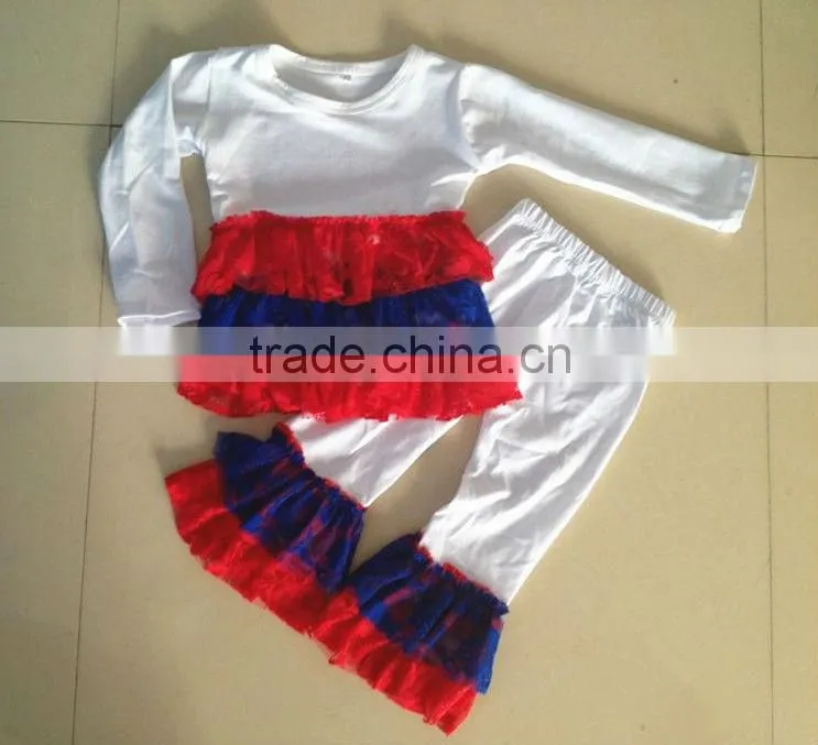 Wholesale baby clothes baby chevron ruffle shirt 100% cotton baby 3/4 ruffle shirts