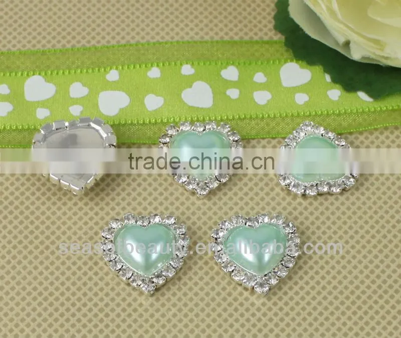 Wholesale Heart Shape Rhinestone Buttons Made in China 2308DP