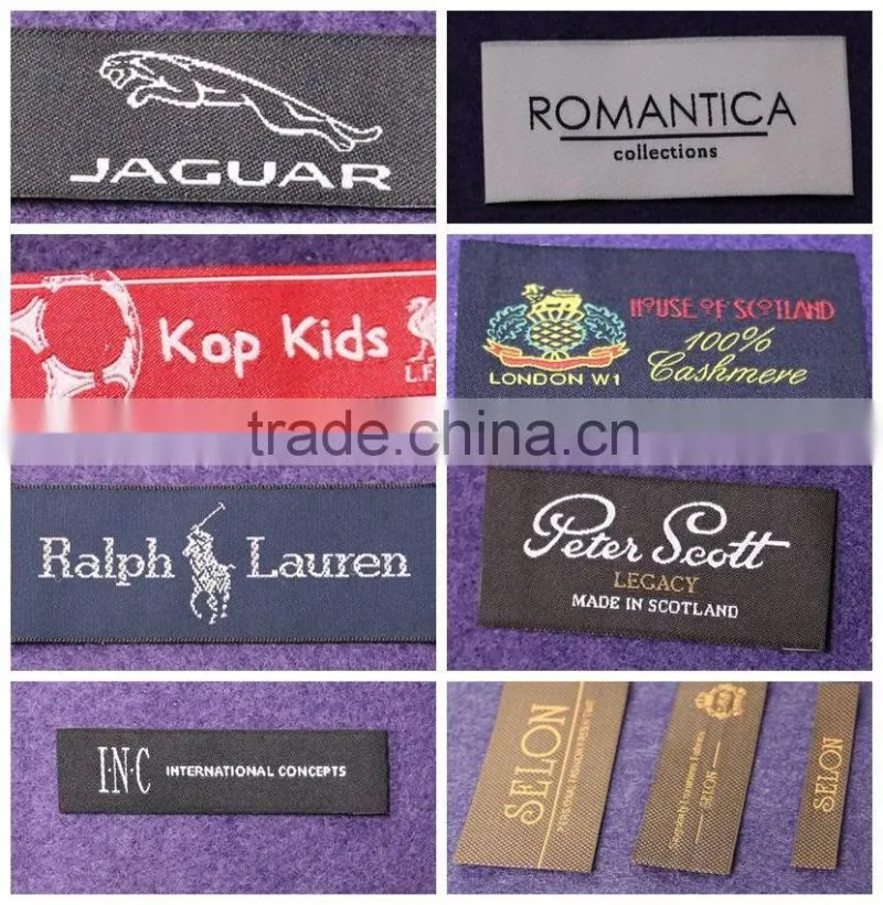 Damask Woven Labels End Folded Craft Clothing Tag, Customized Cloth label, Garment Accessories