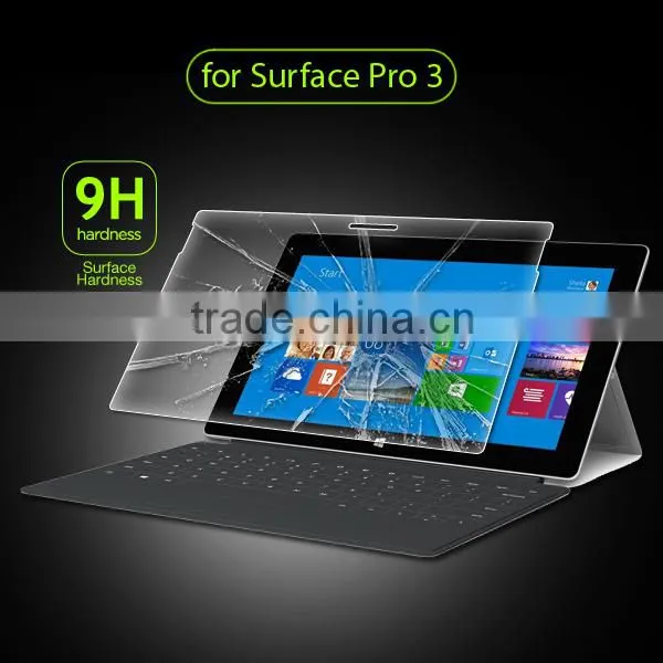 Screen glass guard 9h screen protector for surface pro3, for surface pro3 tempered glass screen protector