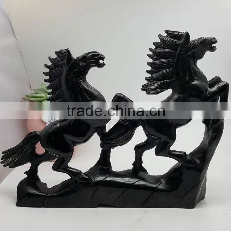 Obsidian horse sculpture animal carvings