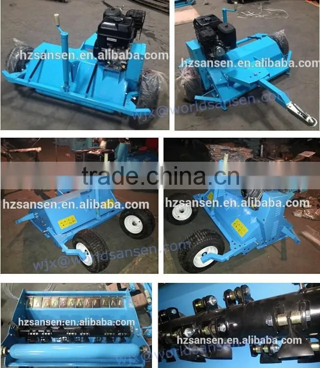 Flail Mower pull tow behind quad ATV, Gasoline ATV lawn Mower with 13-15hp engine electric or handle start
