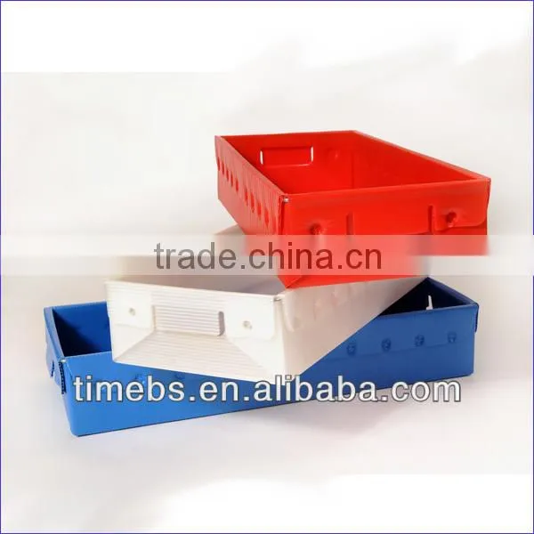 Nestable corrugated plastic tote for US mail