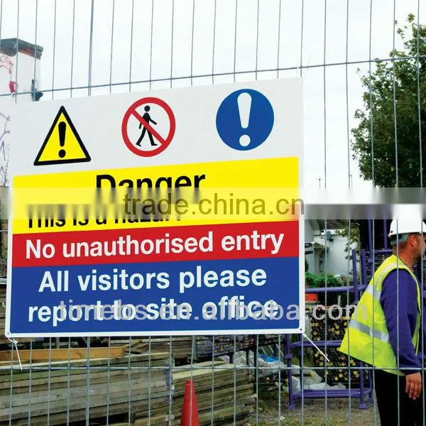 Corflute building construction safety signs