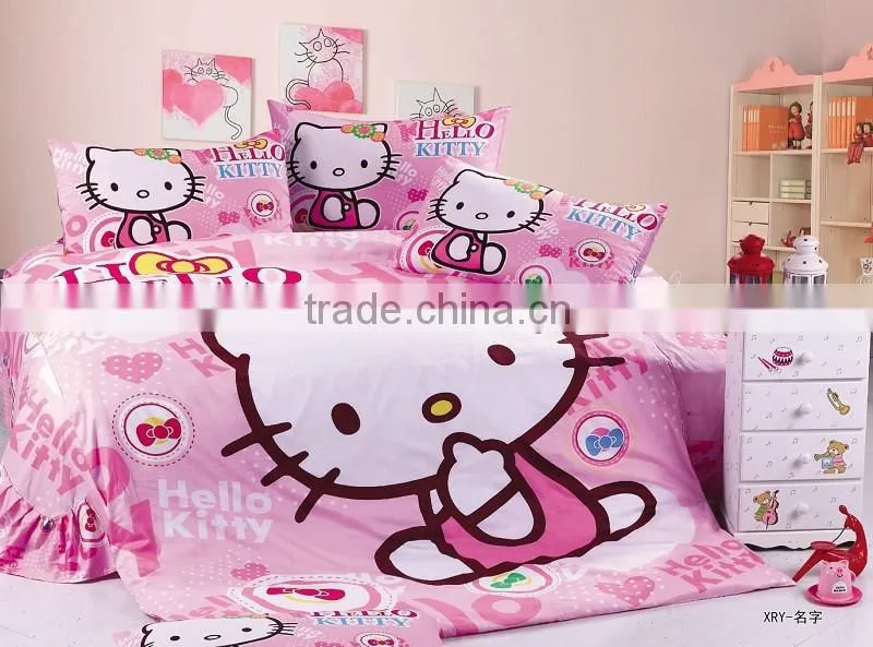 2014 fashion style kids bedding set,hello kitty bedding set