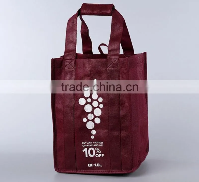 Durable Black Non-woven Shopping Bag wine bags bulk