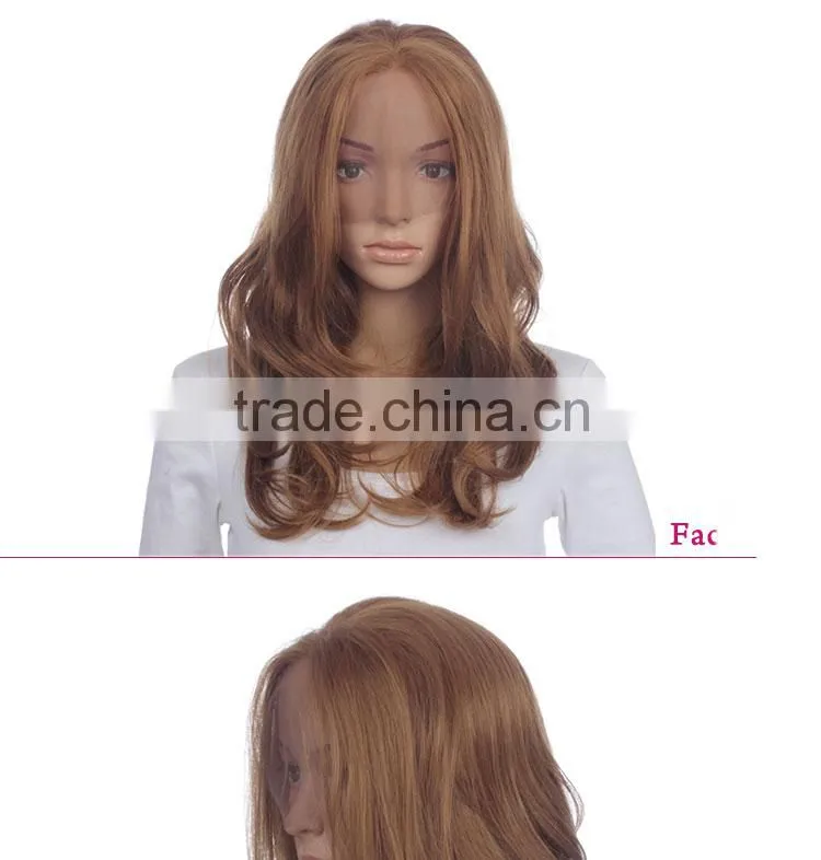 Special price synthetic middle part lace front wig blonde