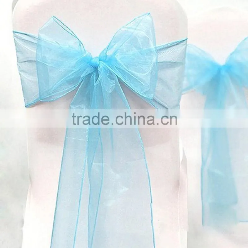 20*275cm In Stock Wedding Organza Hanging Bow Chair Cover Sashes Sash Party Banquet Decoration Bow Colours