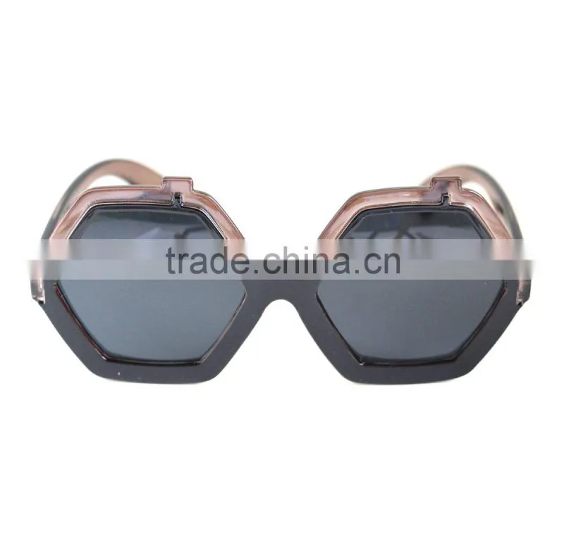 2015 promotion plastic quadrilateral sun glasses UV400 with diamond