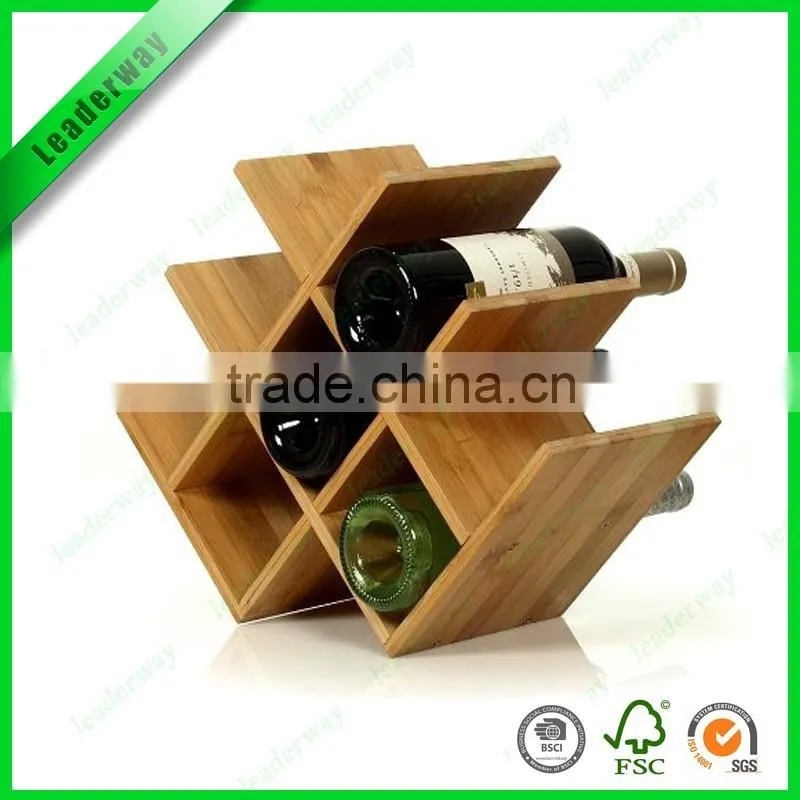 Nature bottle shape bamboo wine storage