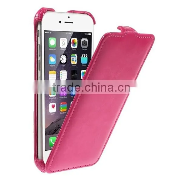 China Products Hot Selling Smart Phone Accessory Flip Down Wallet Cover For iPhone 6 Genuine Leather Case