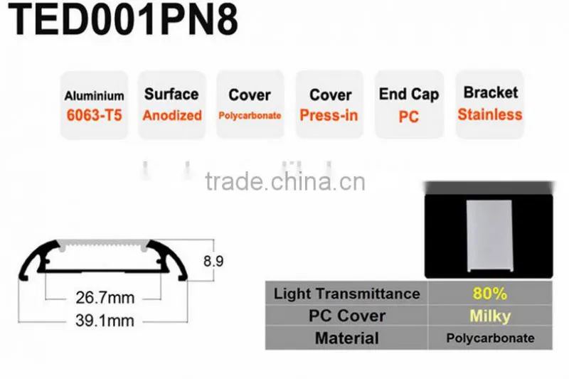 Beautiful Surface Mounted Putting Two-rows Strips 26mm Led Aluminium Profiles