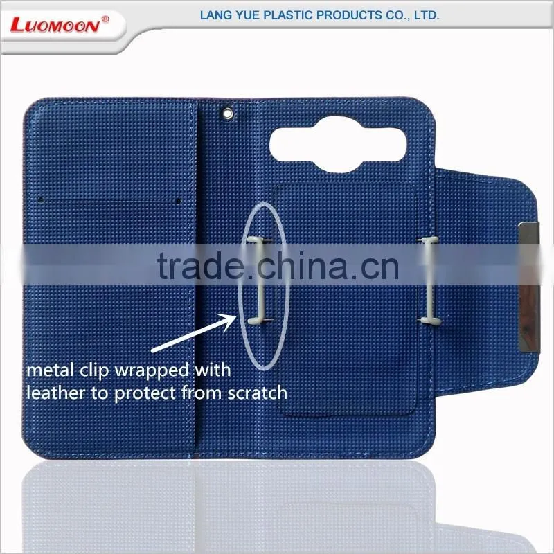universal wallet litchi pattern leather phone case cover with metal clip for huawei honor mate lite max 6 7 y6 p8 p9
