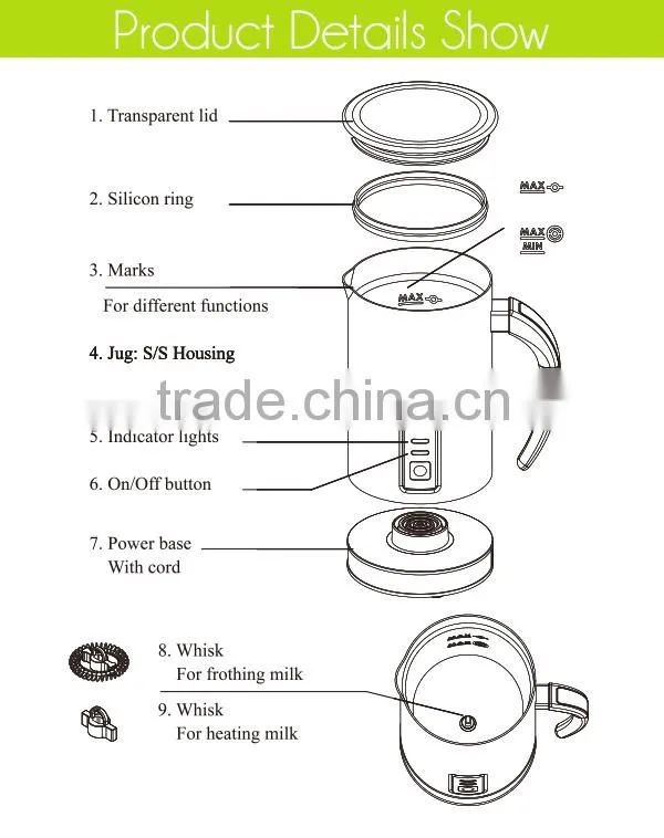 Hot sale! Automatic Cappuccino High Quality Electric Milk Frother