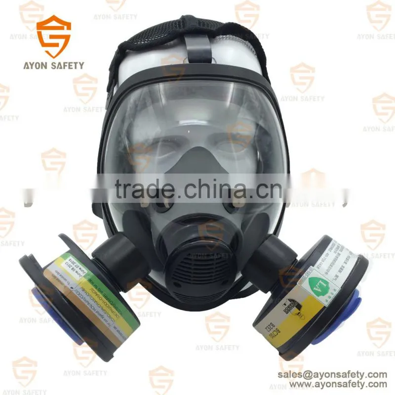 Chemical Spherical full face gas mask with EN148 single/double connector-Ayonsafety