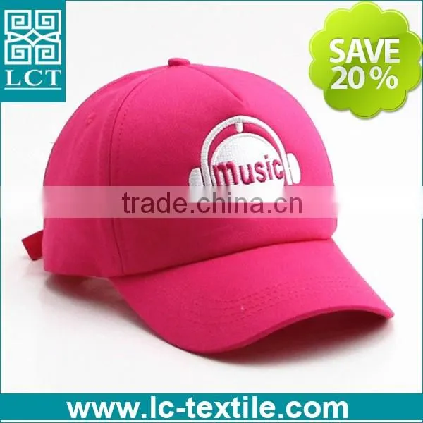 LCTN1898 wholeasle pink music branded 5 panel cotton structed polo cap