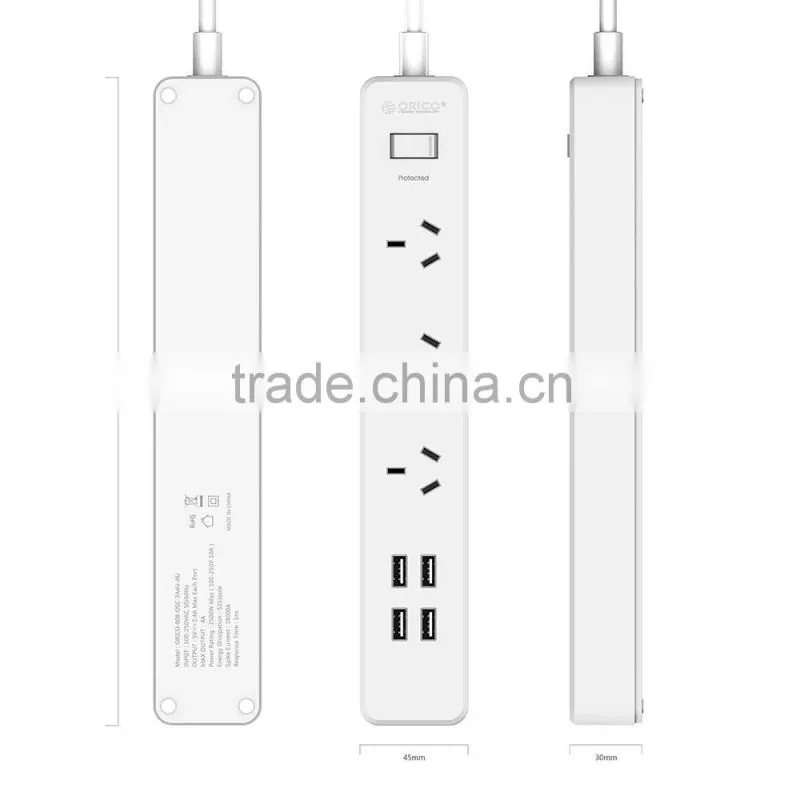 Australia USB Controlled Power strip 3AC with 4 USB Power Socket