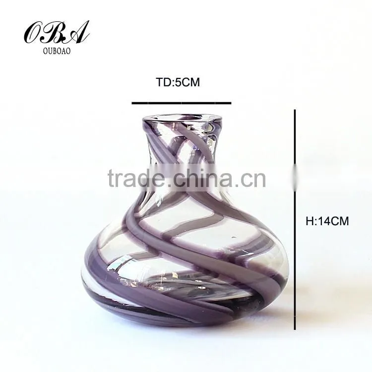 Creative European Style Small Clear Glass Vase / Murano Hand Blown Art Glass Vase For Wedding Centerpieces