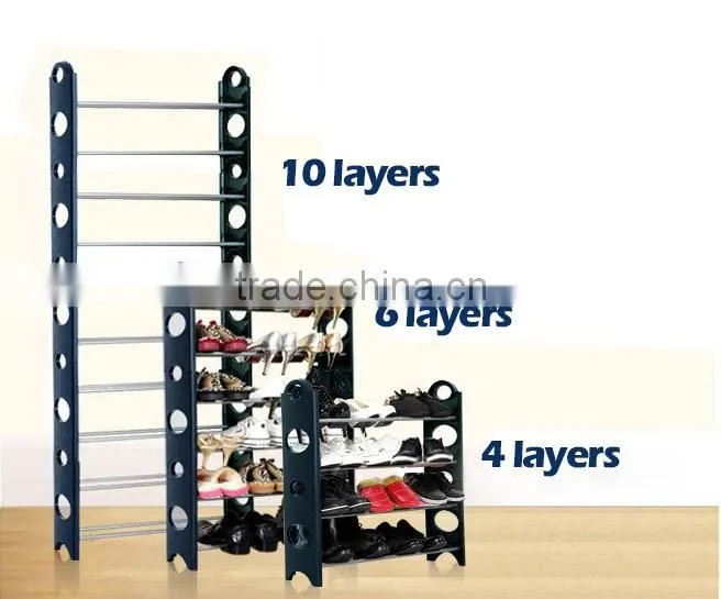 Closet Shoe Rack 20 Pair Organizer Home Storage Holder Stand 4 Tier Shelf Black