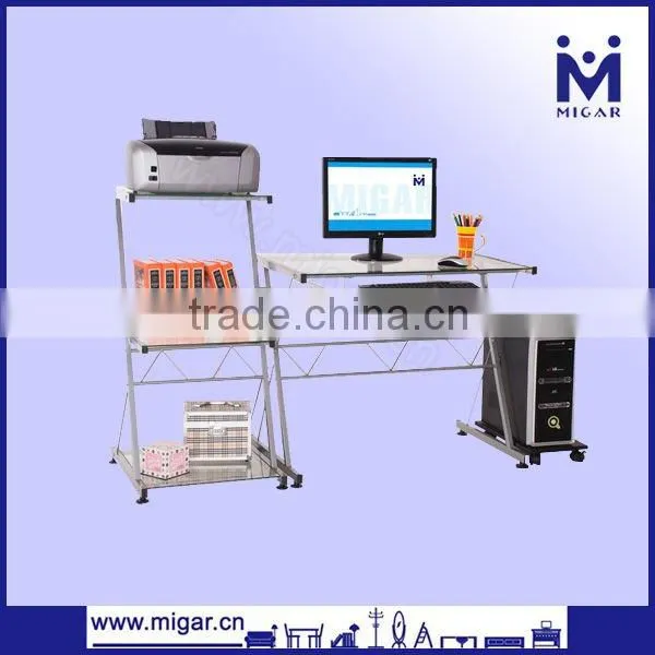 Home office desk with tempered glass MGD-1394