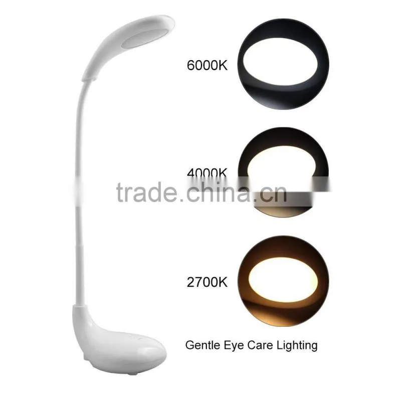 Excelvan Desk Lampe Golf Type Lamp Changeable 3-Light Mode Touch Sensor USB LED Eye Care Lamp Light with Adjustable Gooseneck