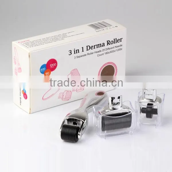 2015 Zhengzhou 1200needles, 600 needles, 180 needles 3 in 1 derma rollers, Micro needle therapy