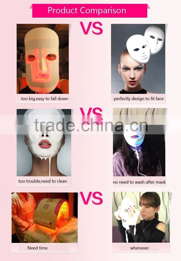 2016 Factory wholesale facial mask pdt led photon colors led lights face mask for sale