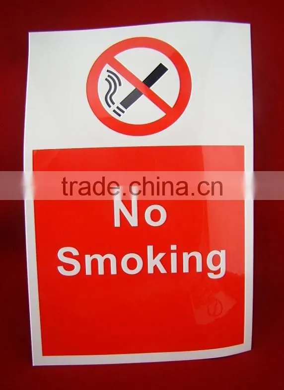 Cheap printing customized no smoking pvc sticker