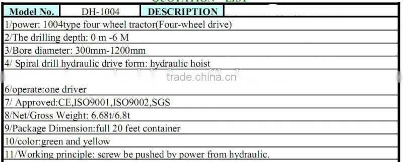 Earth auger drilling rig/Bored pile in spiral machine
