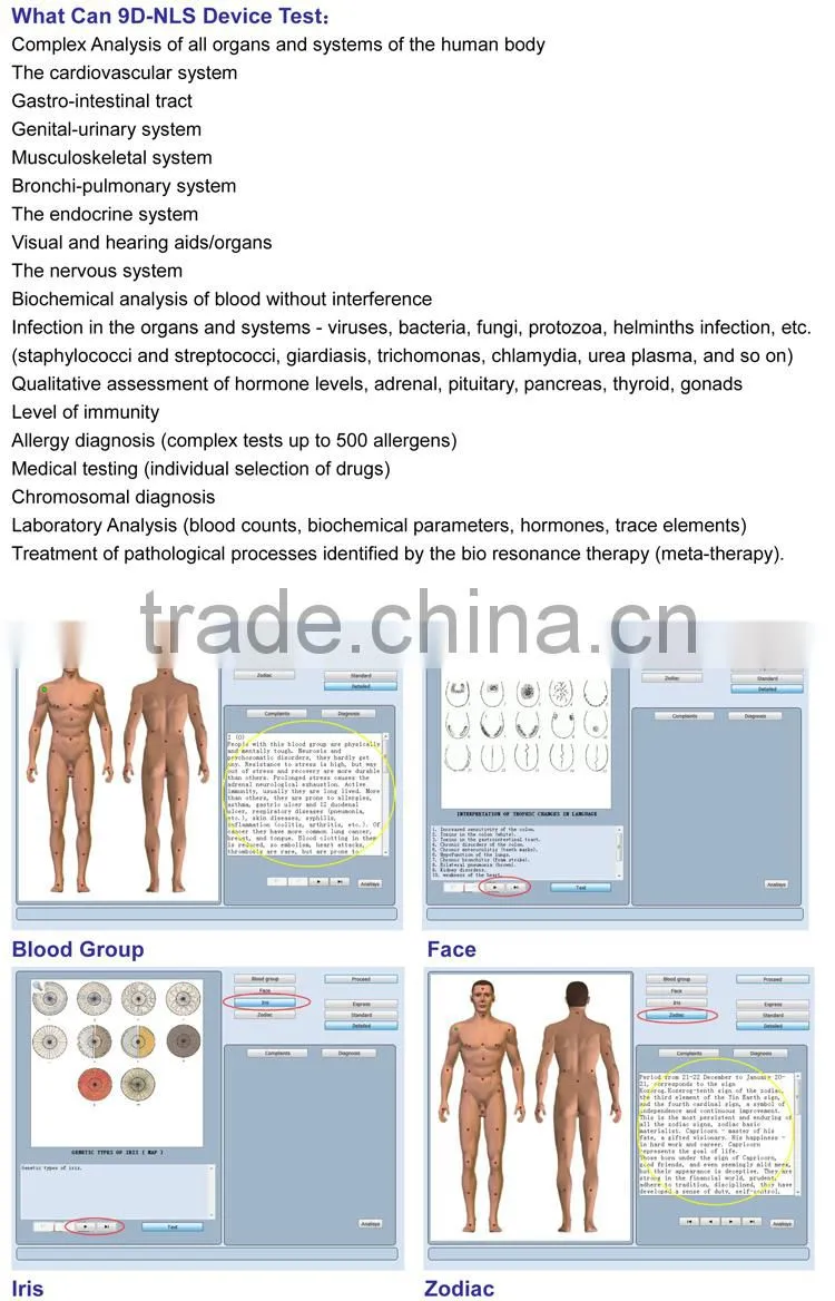 Factory price Item or goods NLS analysis 9d nls quantum health analyzer