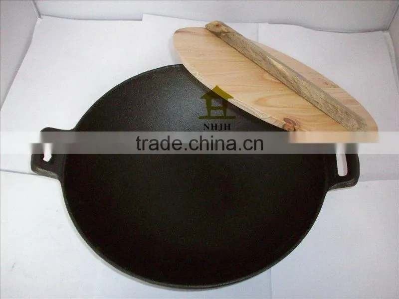 Kitchen Tools Black Color Double Handle Stove Cast Iron Wok