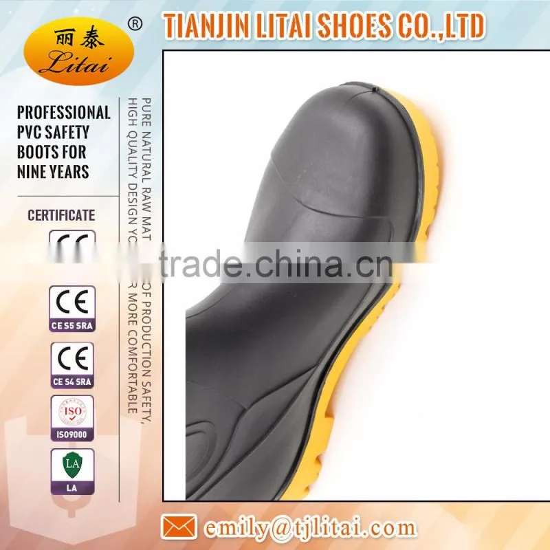 Cheap Steel Toe Safety High Heel PVC Gumboots