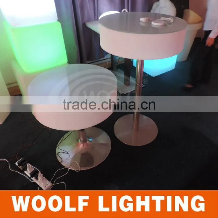 Fresh Plastic Elegant Round RBG Led Flashing Bar Table Dinner Table Coffee Table