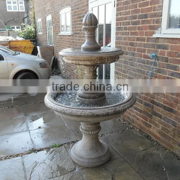 Tiered marble carved water fountains for gardens