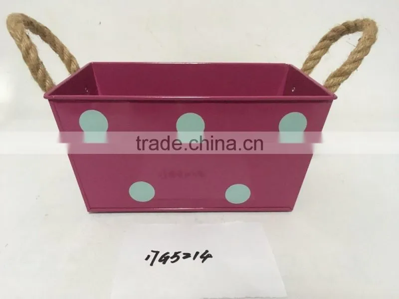factory direct sale custom logo size small medium large indoor rectangular planters with rope handle