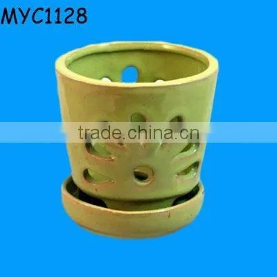 Indoor decorative ceramic orchid pot