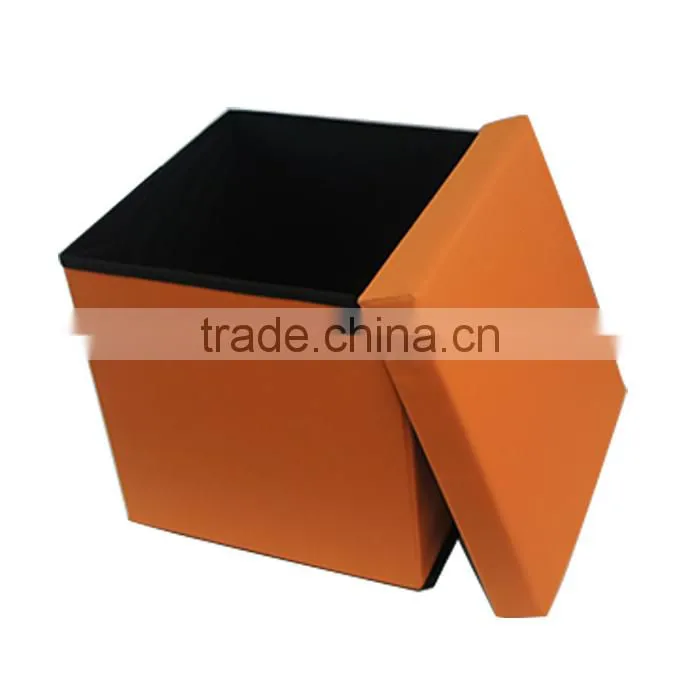 Blue Storage Ottoman Foot Rest Stool