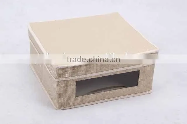rectangular Linen and canvas box with cover/storage box
