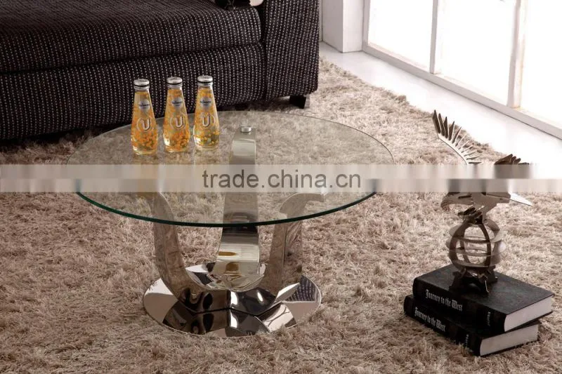 CN8029 unique art deco diamond glass top marble gold coffee table