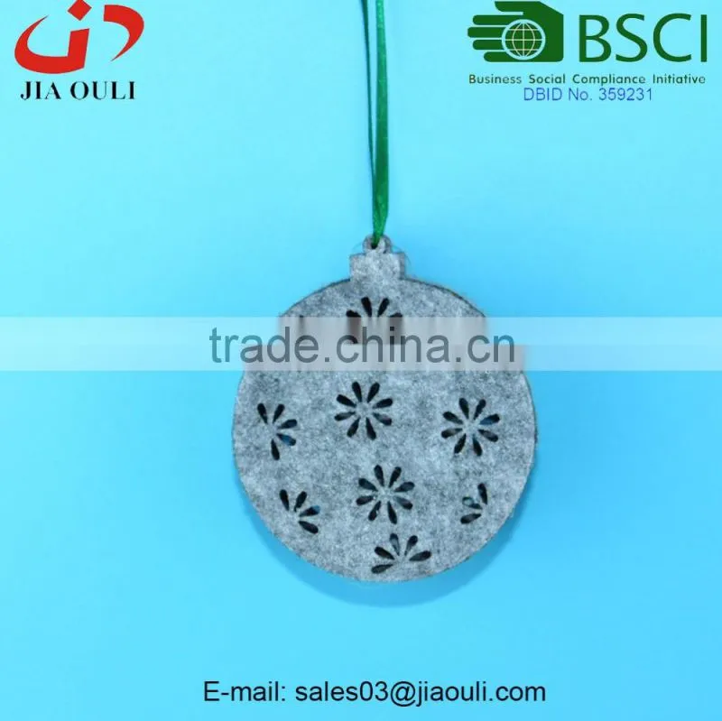 BSCI Audit Factory new Christmas decorations non-woven felt LED Christmas ball