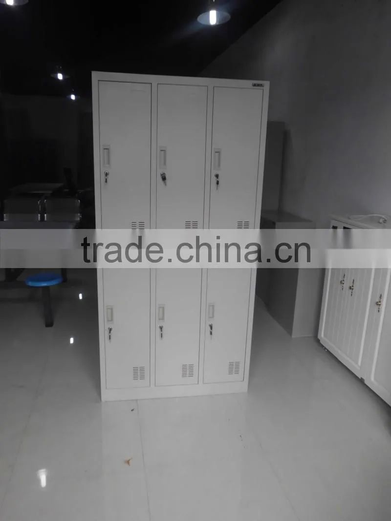 Metal Six-door Locker with One Shelf for Storage