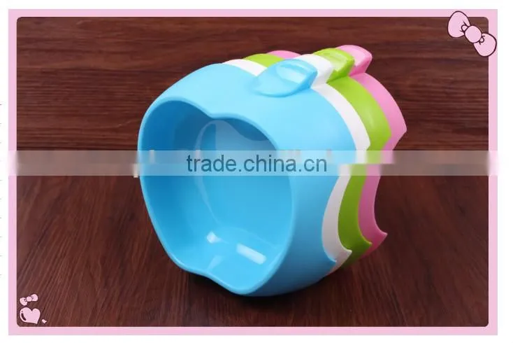 custom made High quality apple shape Plastic pet bowl wholesale pet slow feed dog bowl wholesale