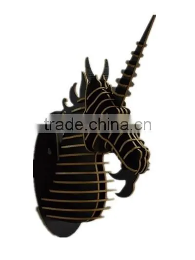 wooden animal heads trophy head bull