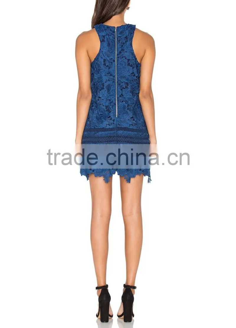 Ladies Delicate Allover Lace Purfle Fabric Dresses Designer One Piece Party Dress For Women 2016 HSD5529